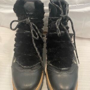 Cole Haan Black Fur Ankle Booties
